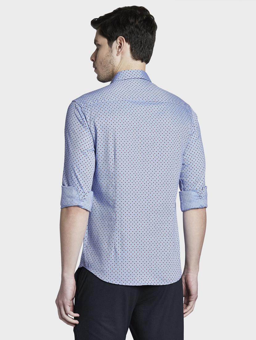blue printed casual shirt - 17801977 - Standard Image - 3