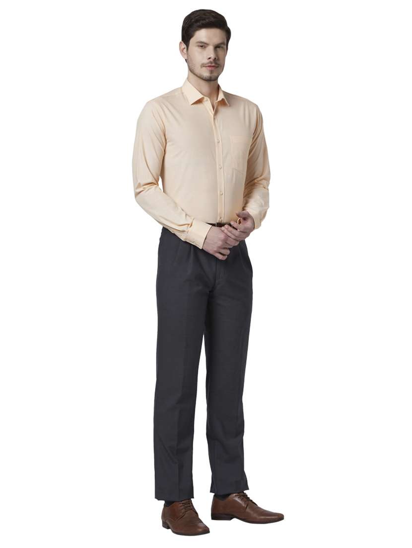 peach solid formal shirt - 17805703 -  Standard Image - 3