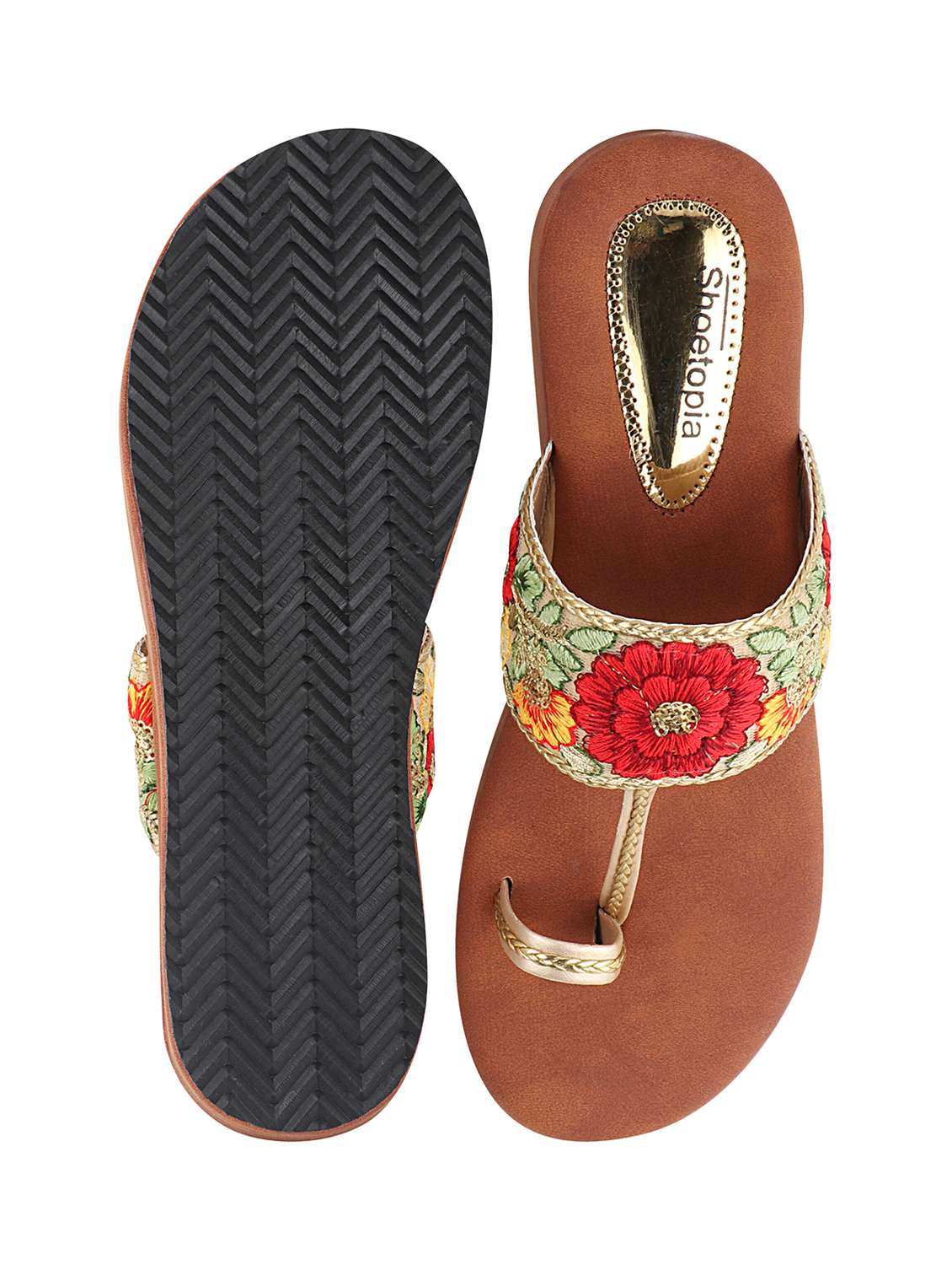 red synthetic slip on sandals - 17805812 -  Standard Image - 3