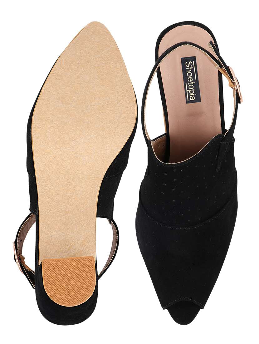 black suede ankle strap sandals - 17805813 -  Standard Image - 3