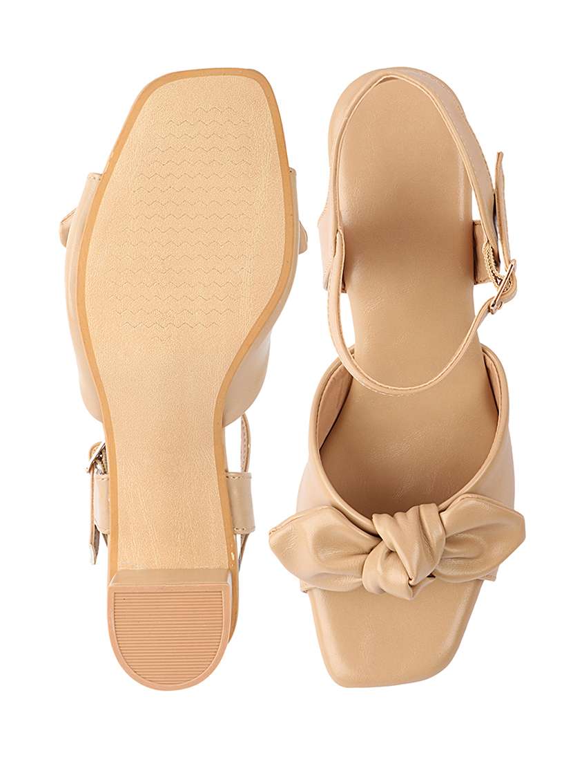 beige synthetic ankle strap sandals - 17805816 -  Standard Image - 3