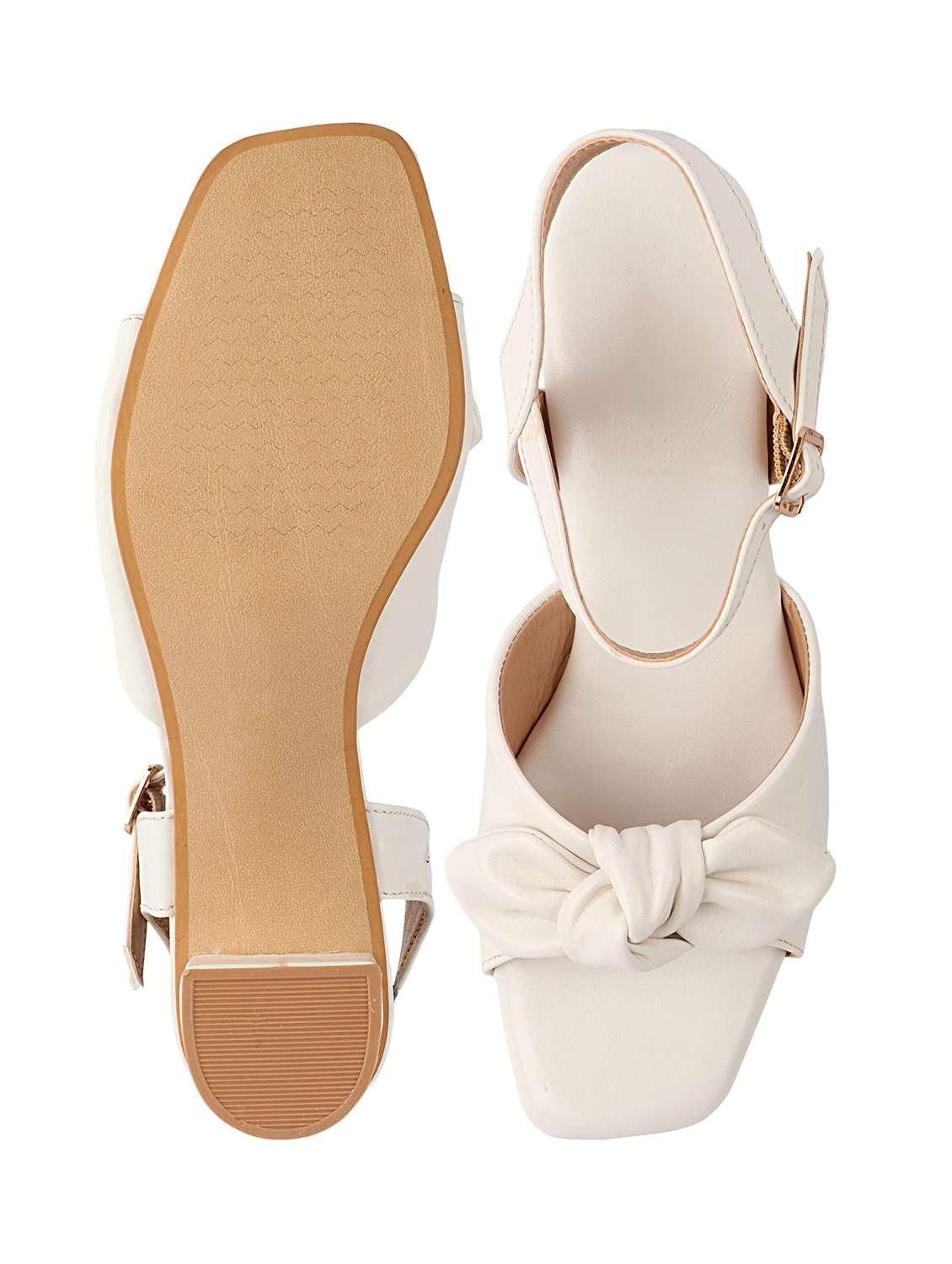 white synthetic ankle strap sandals - 17805817 -  Standard Image - 3