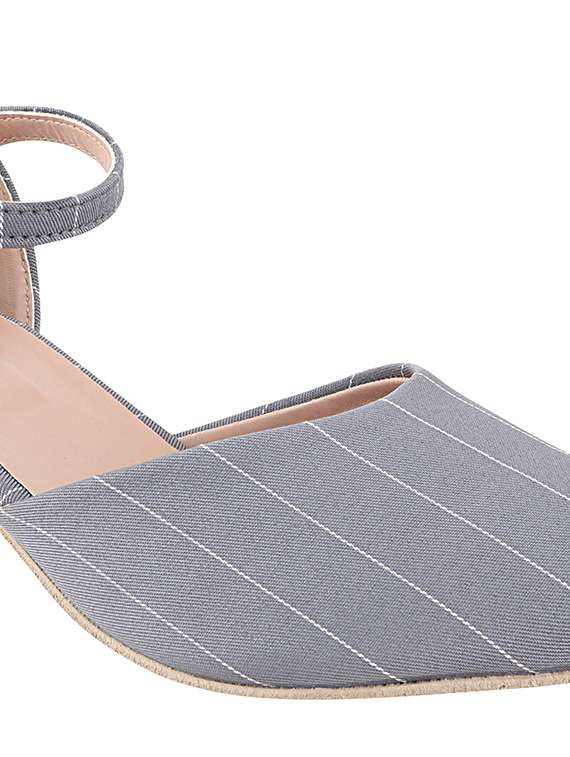 grey synthetic ankle strap sandals - 17805821 -  Standard Image - 3