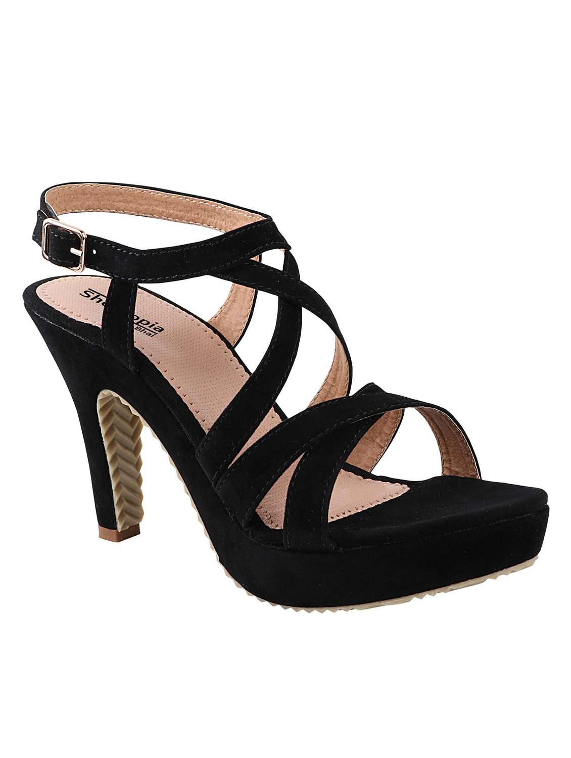 black suede ankle strap sandals - 17805833 - Zoom Image - 0