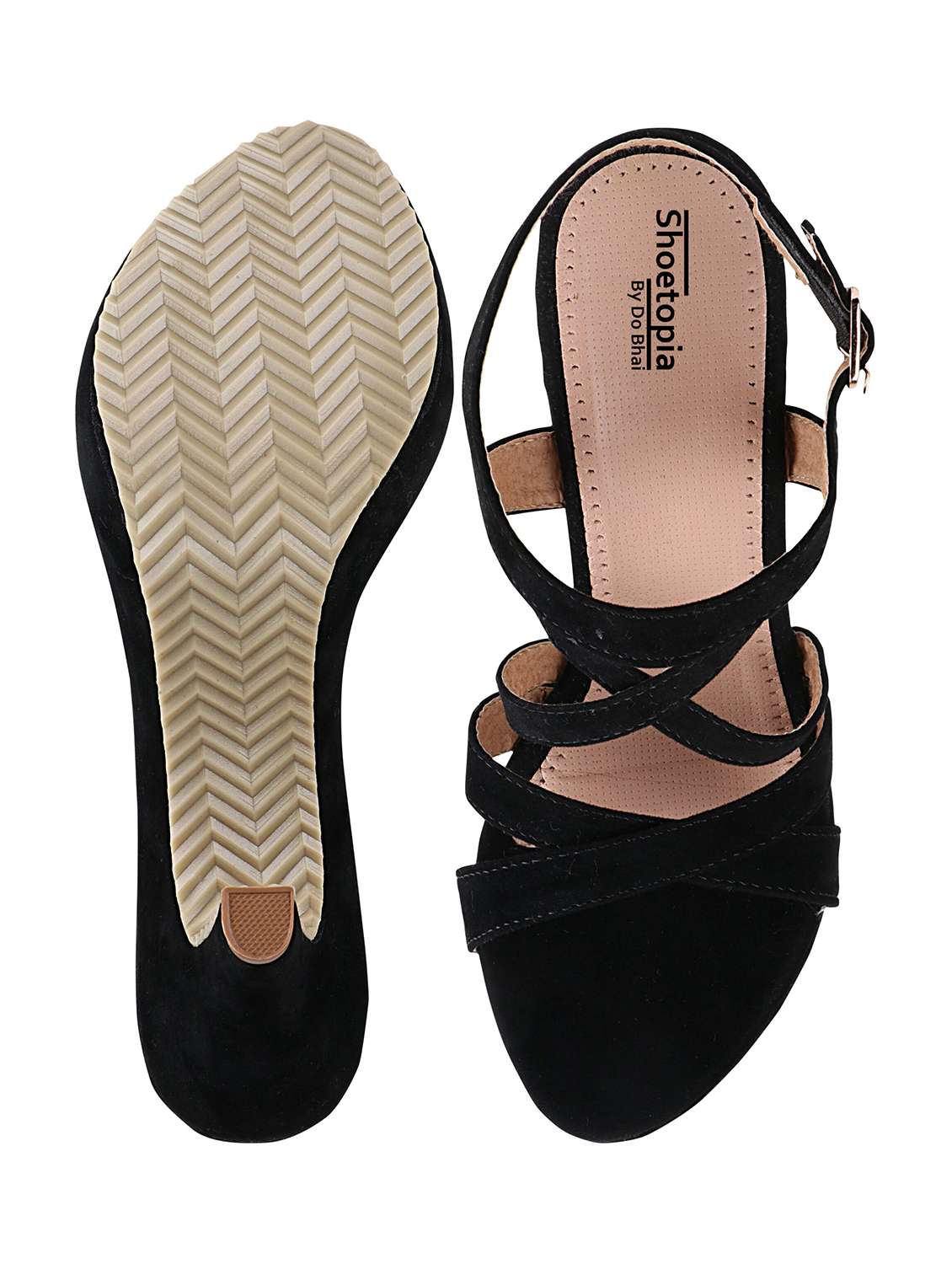 black suede ankle strap sandals - 17805833 - Standard Image - 3