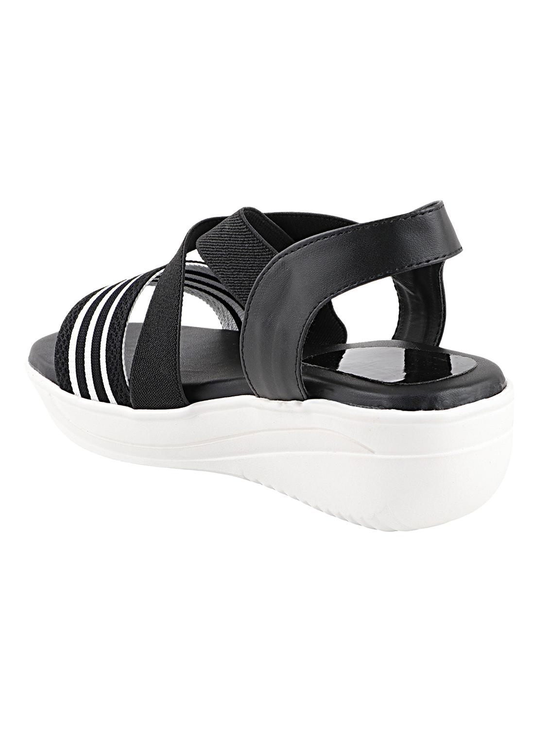 black synthetic back strap sandals - 17805836 - Standard Image - 3