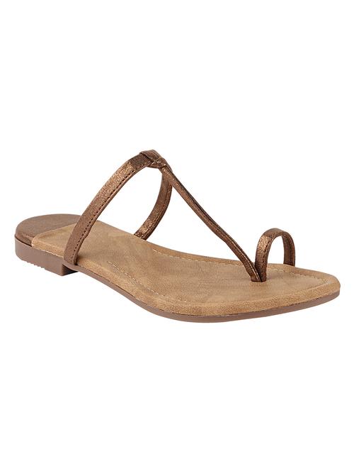 copper synthetic slip on sandals - 17806231 -  Standard Image - 0