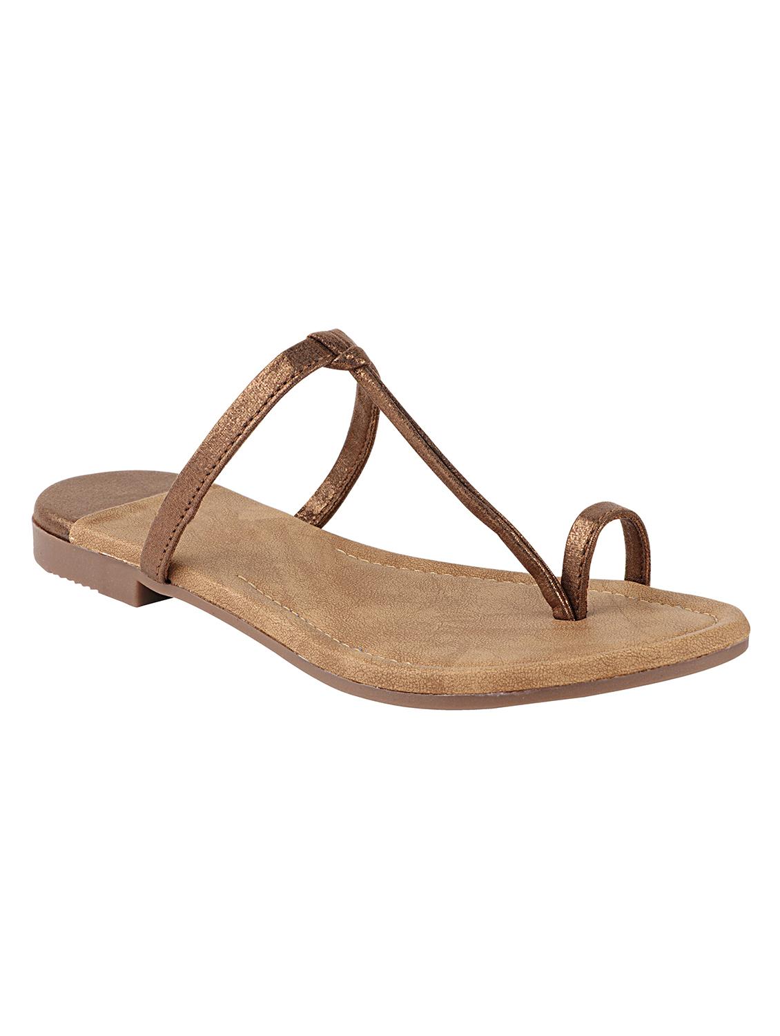 copper synthetic slip on sandals - 17806231 -  Zoom Image - 0