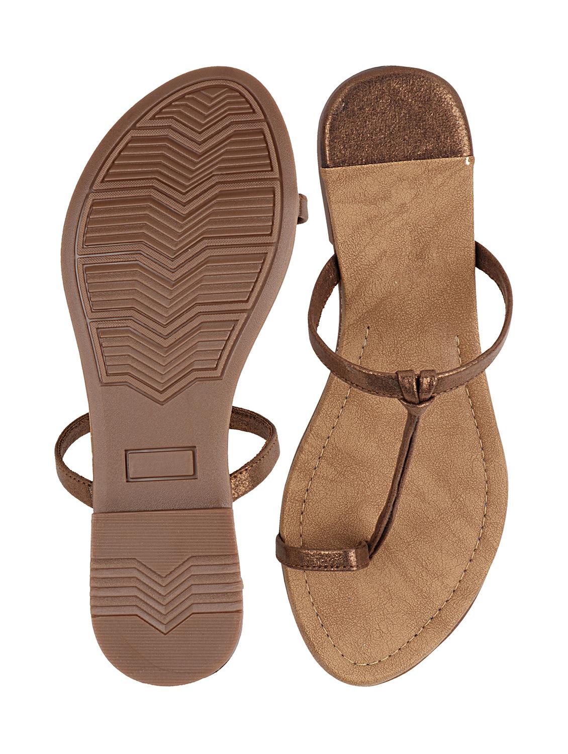 copper synthetic slip on sandals - 17806231 - Standard Image - 3