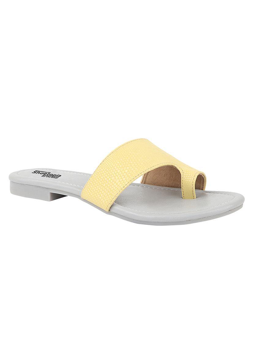yellow synthetic slip on sandals - 17806254 - Zoom Image - 0