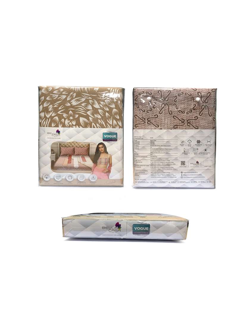 vogue double bedsheet set super king size 100% luxury cotton red colour - 17806264 - Standard Image - 5