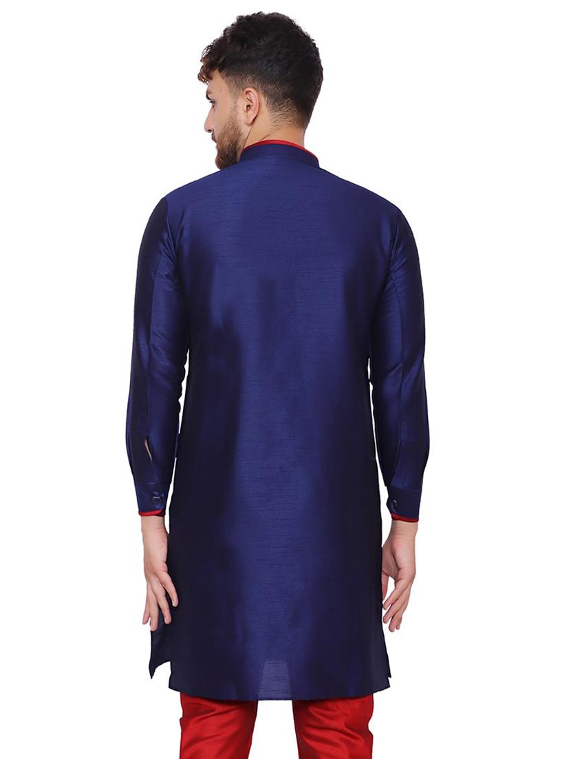 navy blue solid long kurta - 17806674 - Standard Image - 3