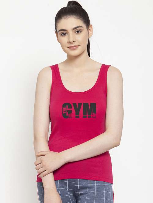 women scoop neck typographic print tank top - 17807334 -  Standard Image - 0