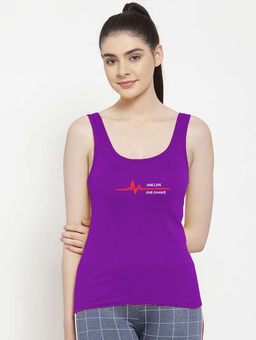 women's tank top shoulder strap top - 17807424 - Zoom Image - 0
