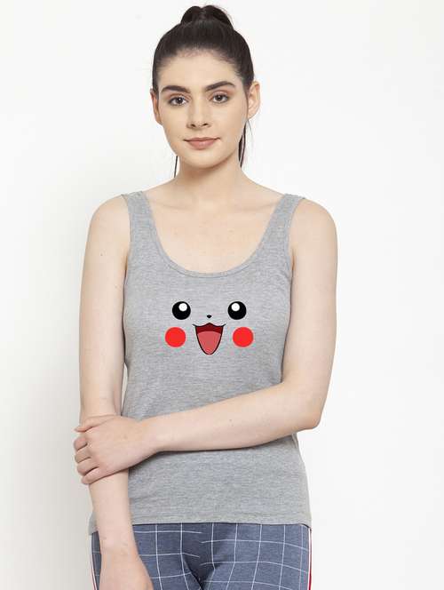 round neck printed tank top - 17807443 - Standard Image - 0