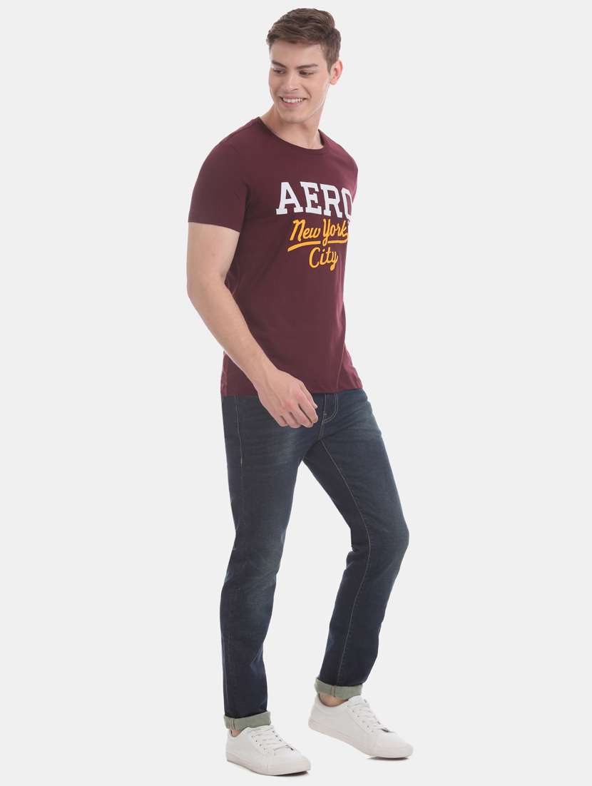 maroon printed t-shirt - 17807733 - Standard Image - 3