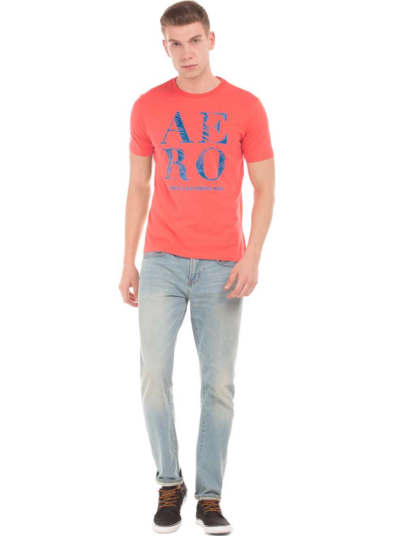 orange chest printed t-shirt - 17807857 - Standard Image - 3