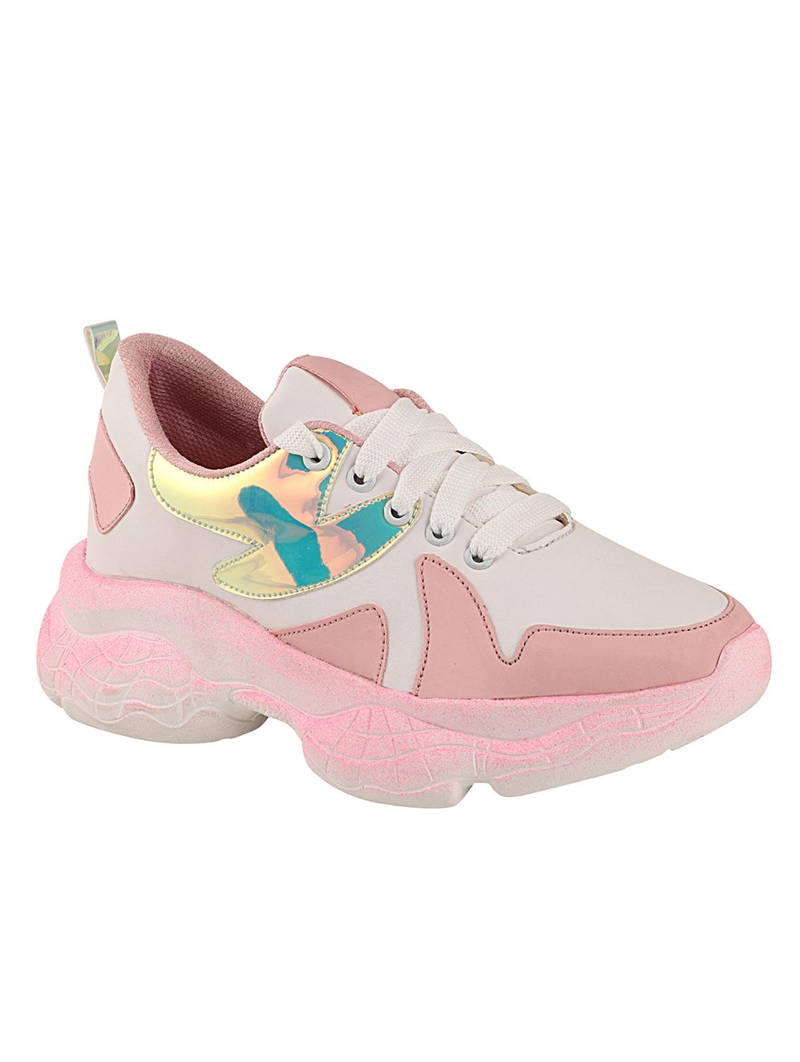 pink synthetic laceup sneakers - 17808245 - Zoom Image - 0