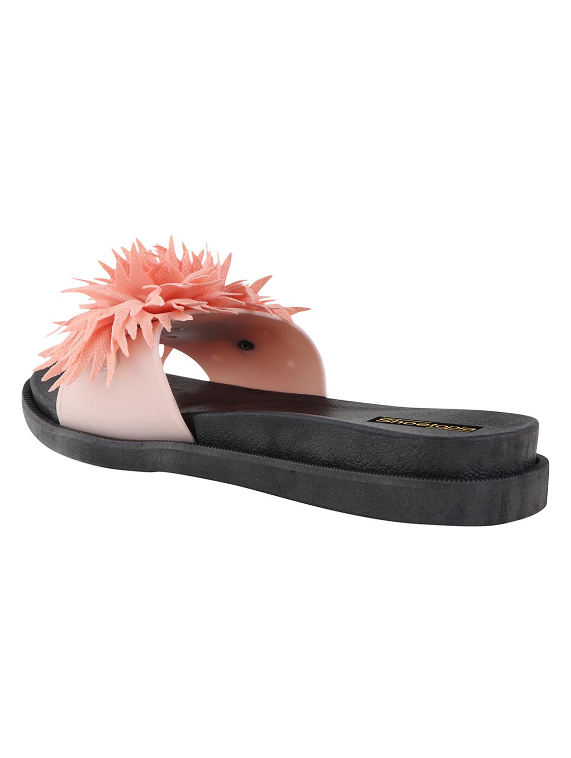 pink synthetic slippers flip flops - 17808262 - Standard Image - 3