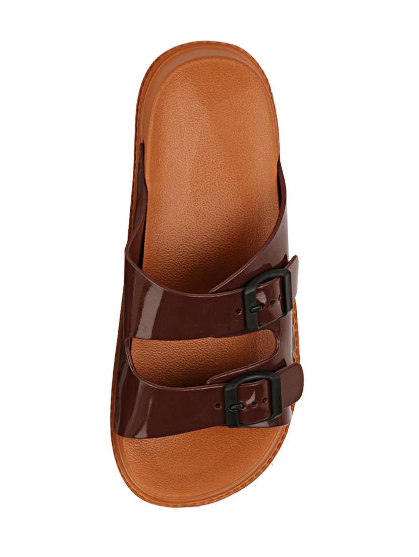 brown slip on slides - 17808335 - Standard Image - 3