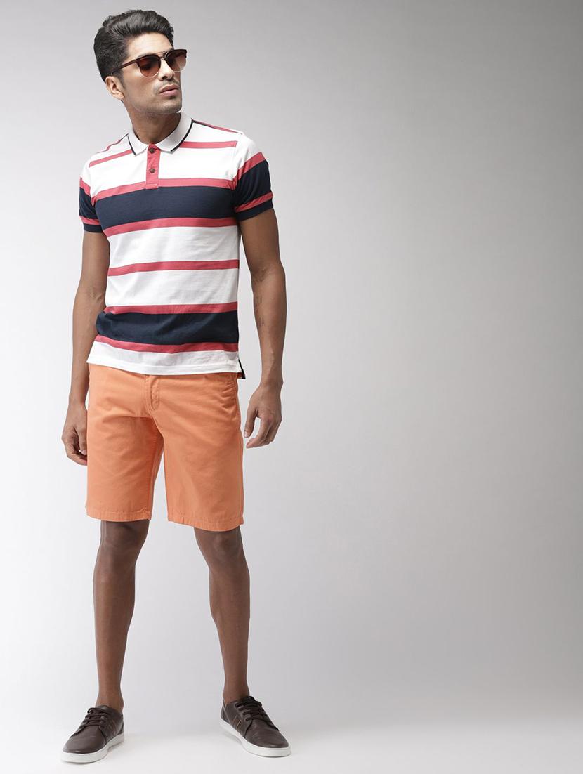 peach solid bermuda shorts - 17809648 - Standard Image - 3