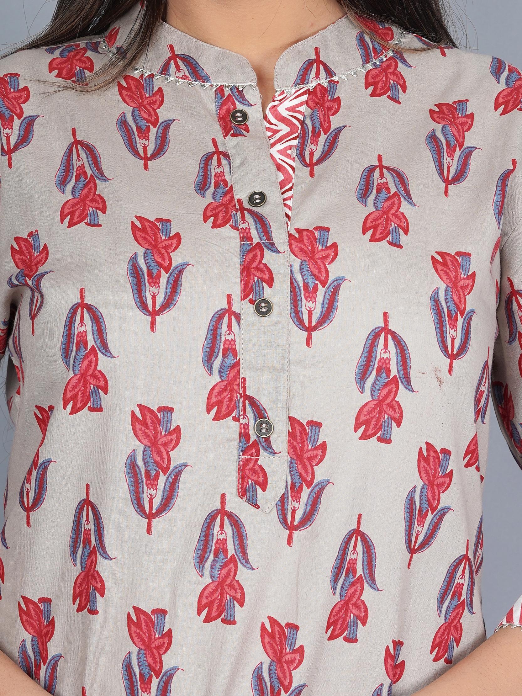 equin crafts women's cotton printed collared - 17810033 - Zoom Image - 0