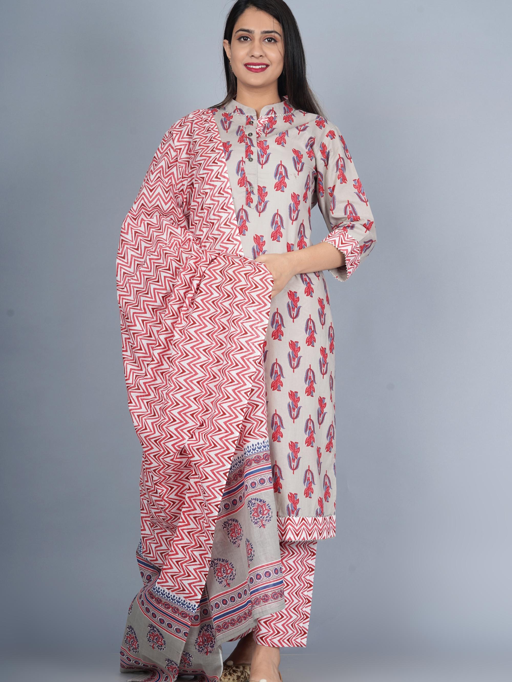 equin crafts women's cotton printed collared - 17810033 - Standard Image - 3