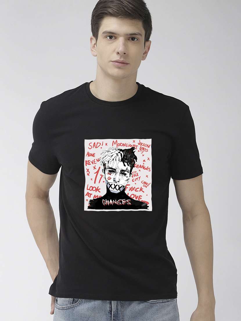 black front print t-shirt - 17810177 -  Zoom Image - 0