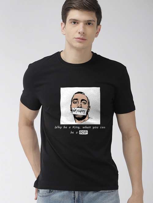 black front print t-shirt - 17810179 - Standard Image - 0