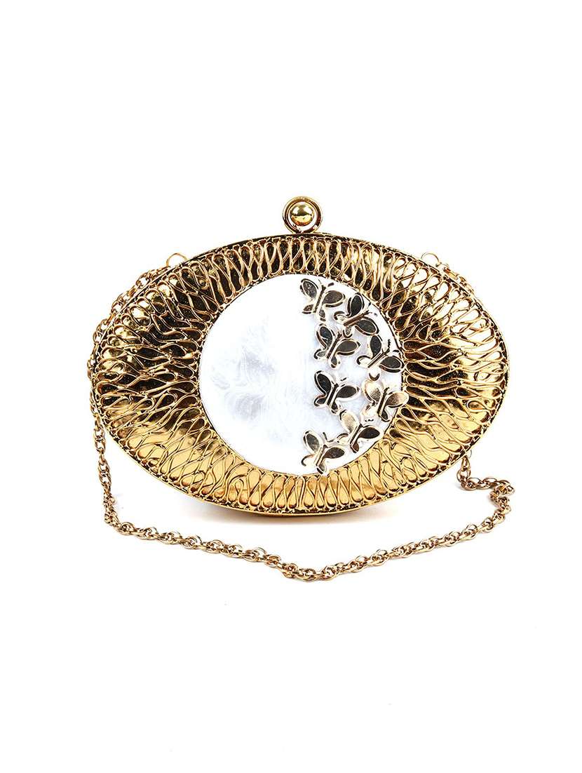 gold metal regular clutch