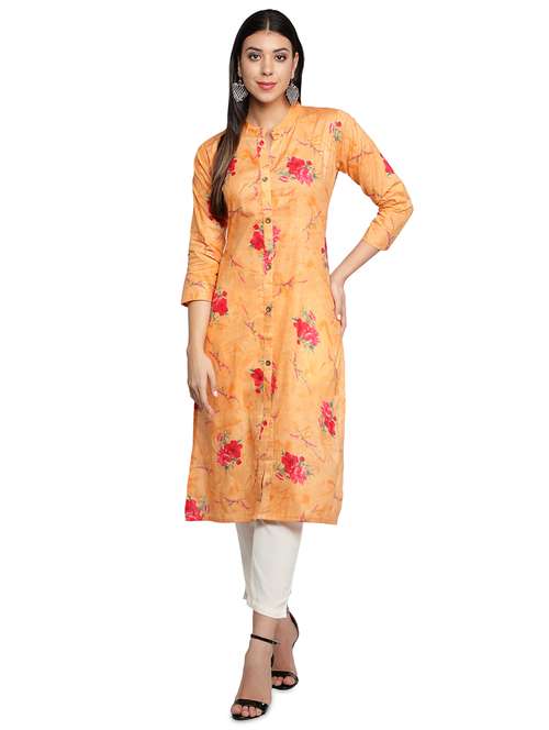 floral printed straight kurta  - 17812728 -  Standard Image - 0