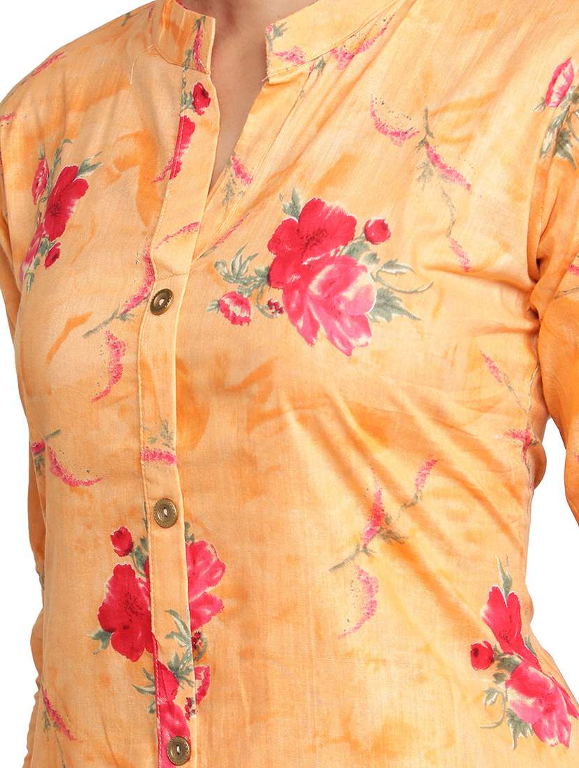 floral printed straight kurta - 17812728 - Standard Image - 3