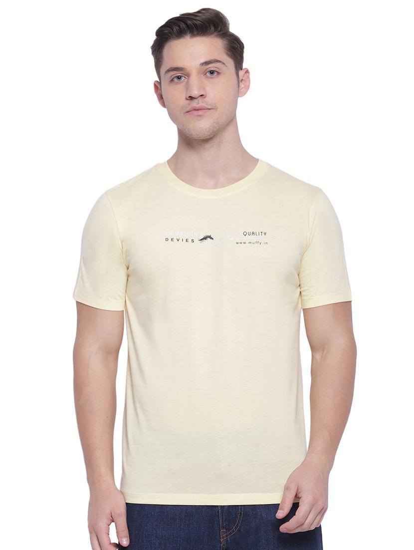 men round neck chest print t-shirt