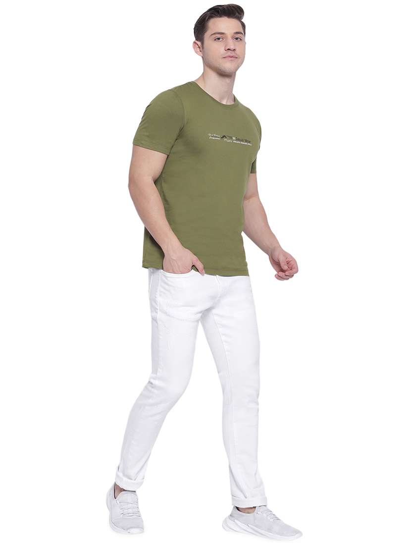 green chest print t-shirt - 17812866 - Standard Image - 3