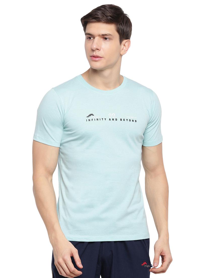 light blue chest print t-shirt