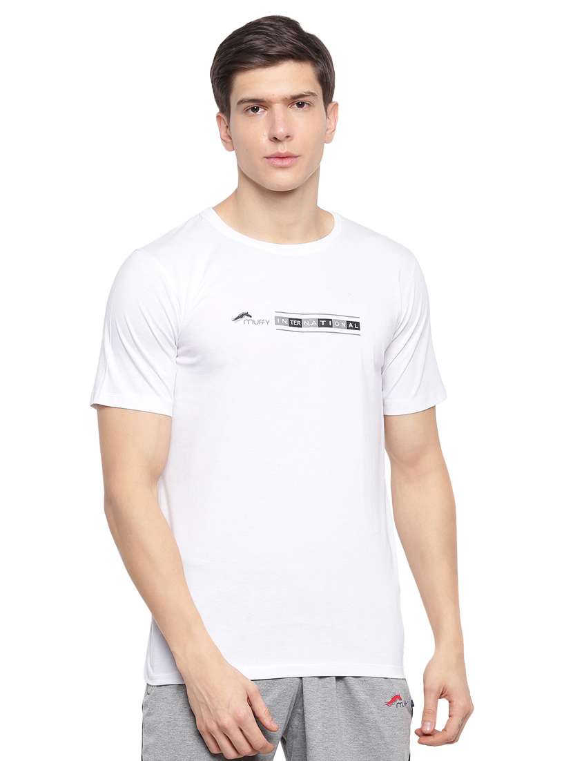 white chest print t-shirt - 17812873 -  Zoom Image - 0