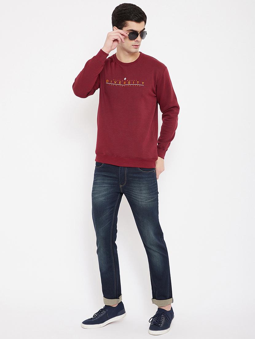 maroon printed sweatshirt - 17813973 - Standard Image - 3