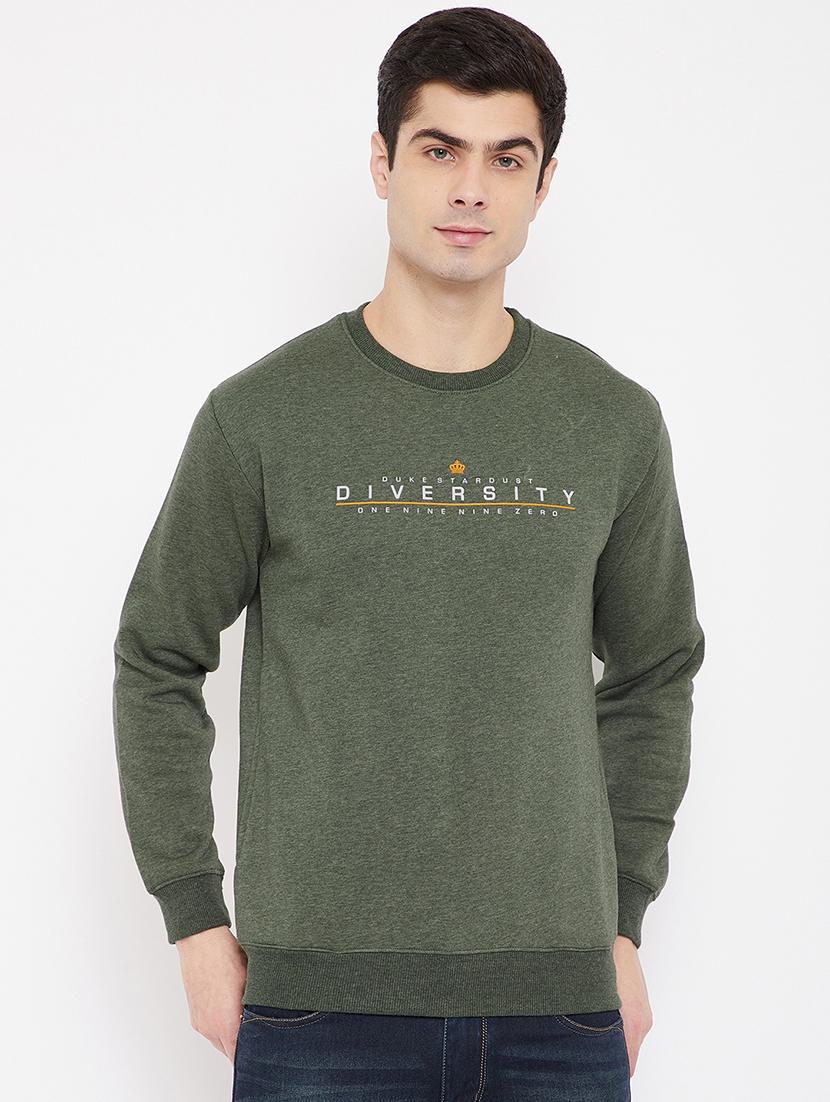 olive green printed sweatshirt - 17813974 - Zoom Image - 0