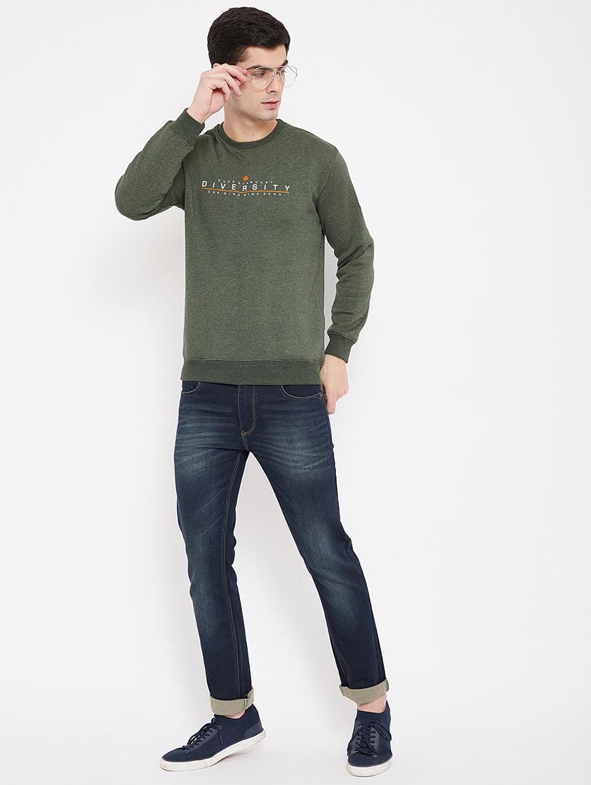olive green printed sweatshirt - 17813974 - Standard Image - 3