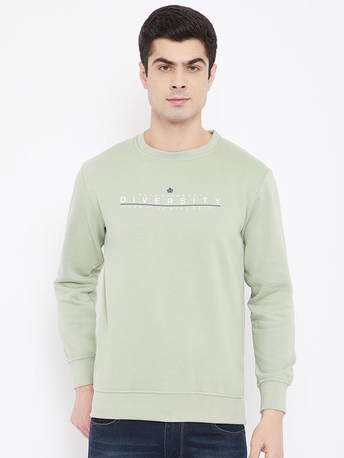olive green printed sweatshirt - 17813978 - Standard Image - 0