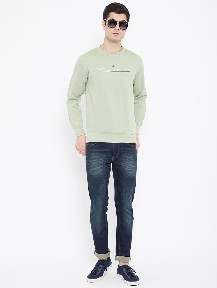 olive green printed sweatshirt - 17813978 - Standard Image - 3
