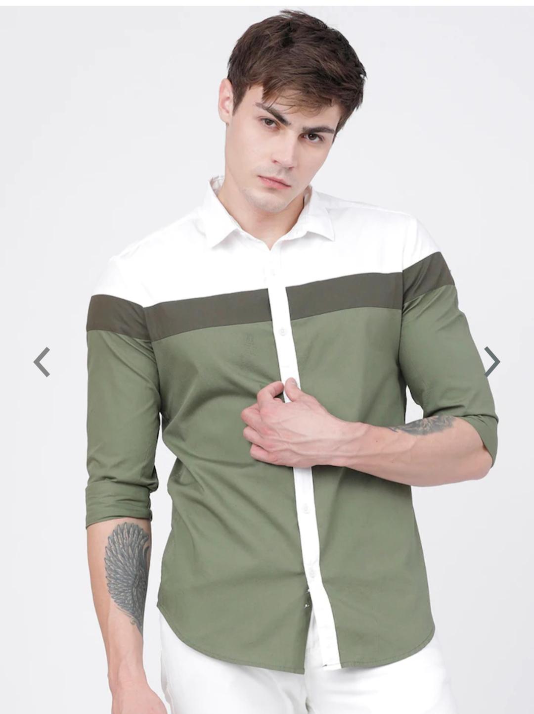 white & olive cotton green slim - 17814291 - Zoom Image - 0