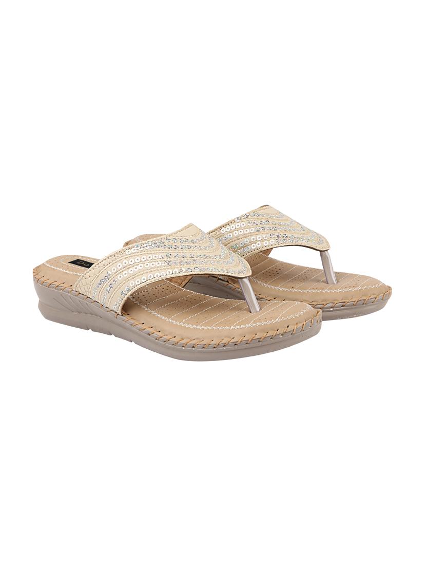 beige synthetic toe separator sandals - 17815012 - Zoom Image - 0