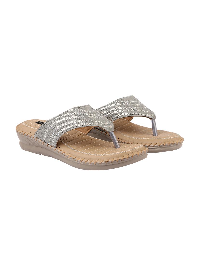 grey synthetic toe separator sandals - 17815014 -  Zoom Image - 0