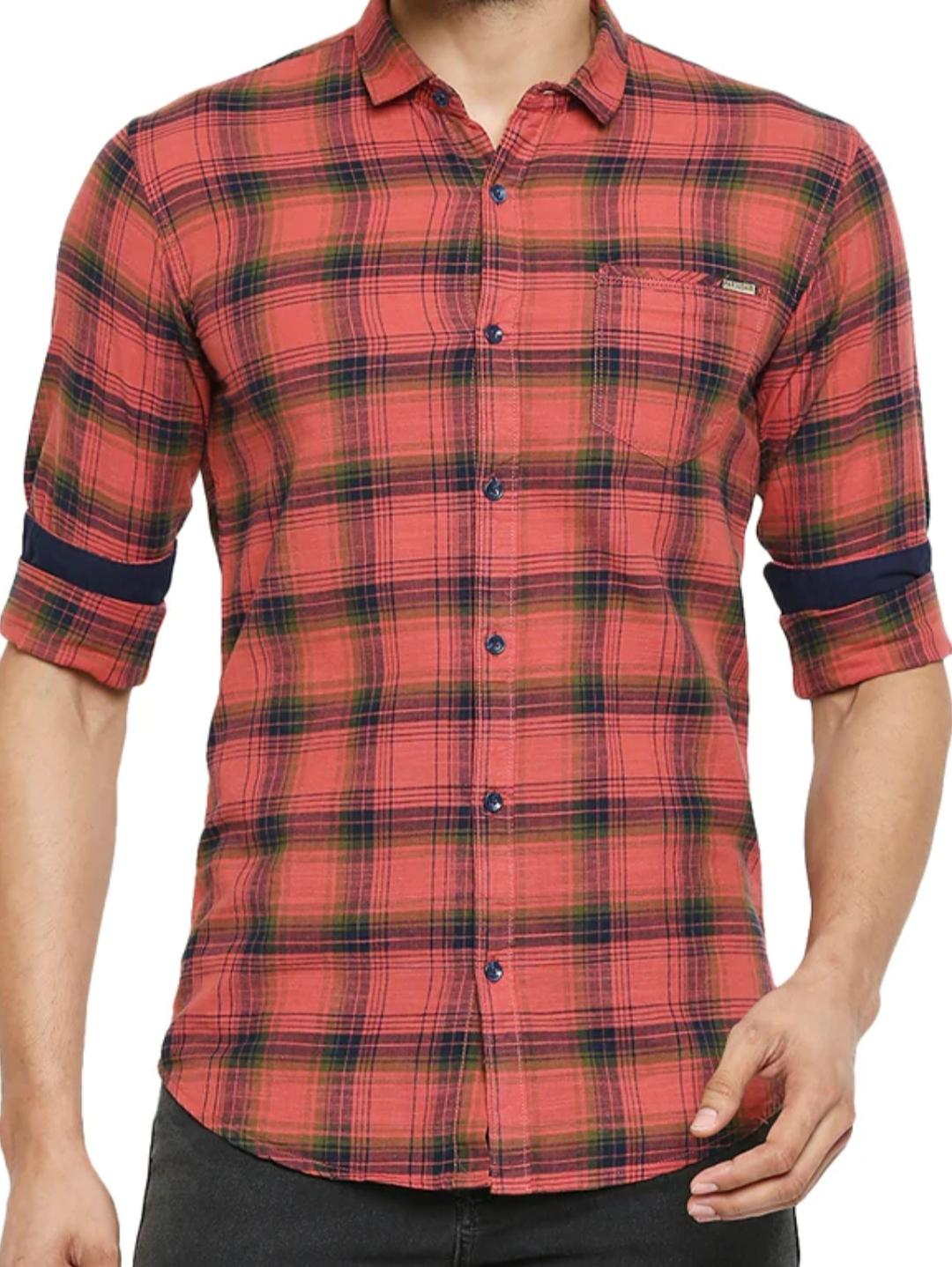 red cotton casual shirt - 17815402 - Zoom Image - 0