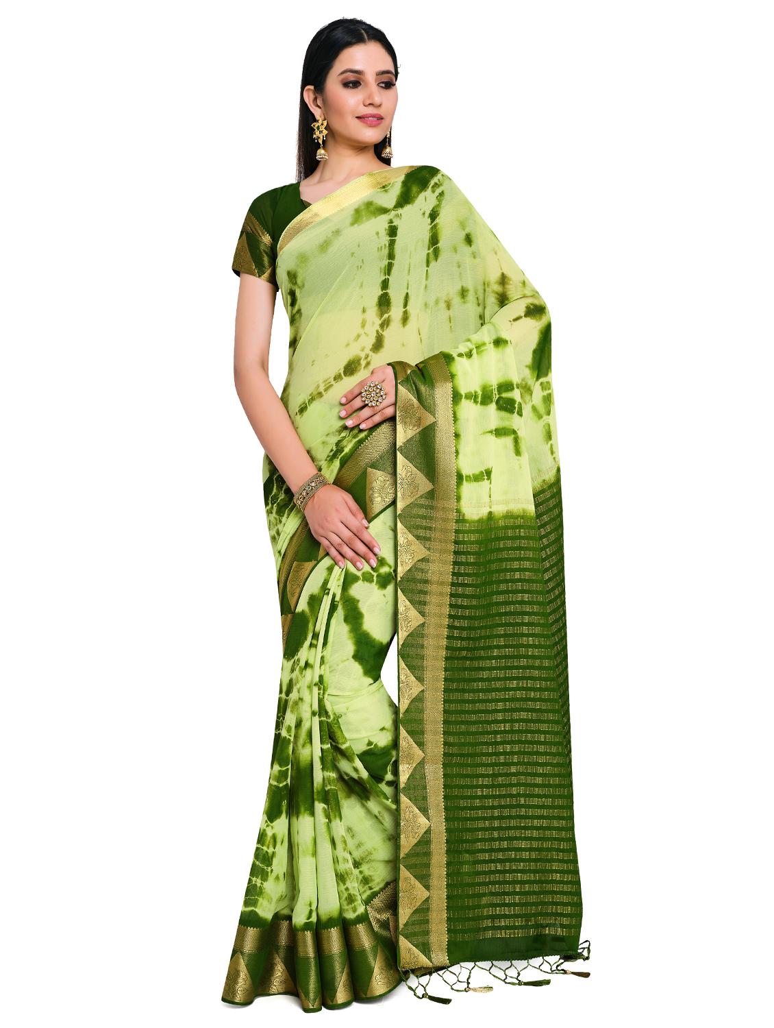 tie & dye banarasi saree - 17815765 - Zoom Image - 0
