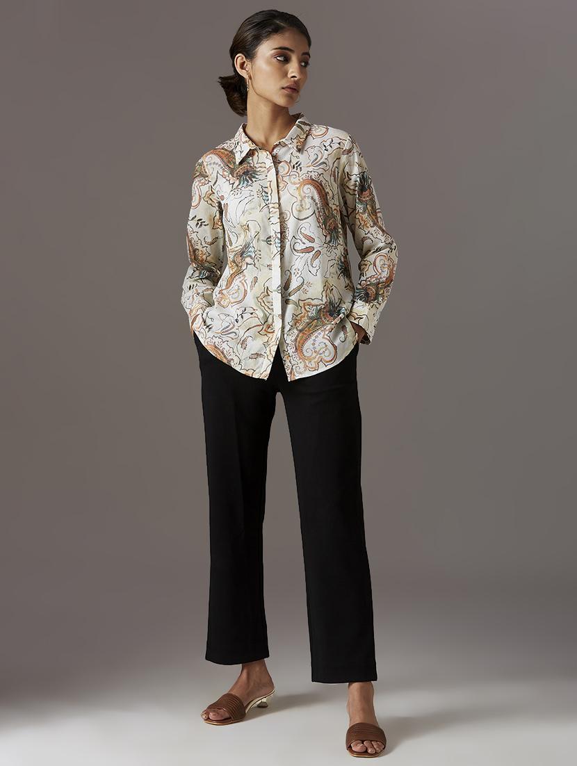 concealed placket paisley shirt - 17818362 - Standard Image - 3