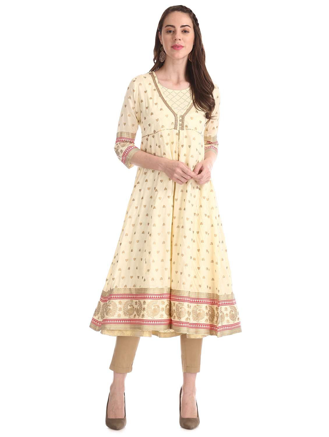 printed layered kurta