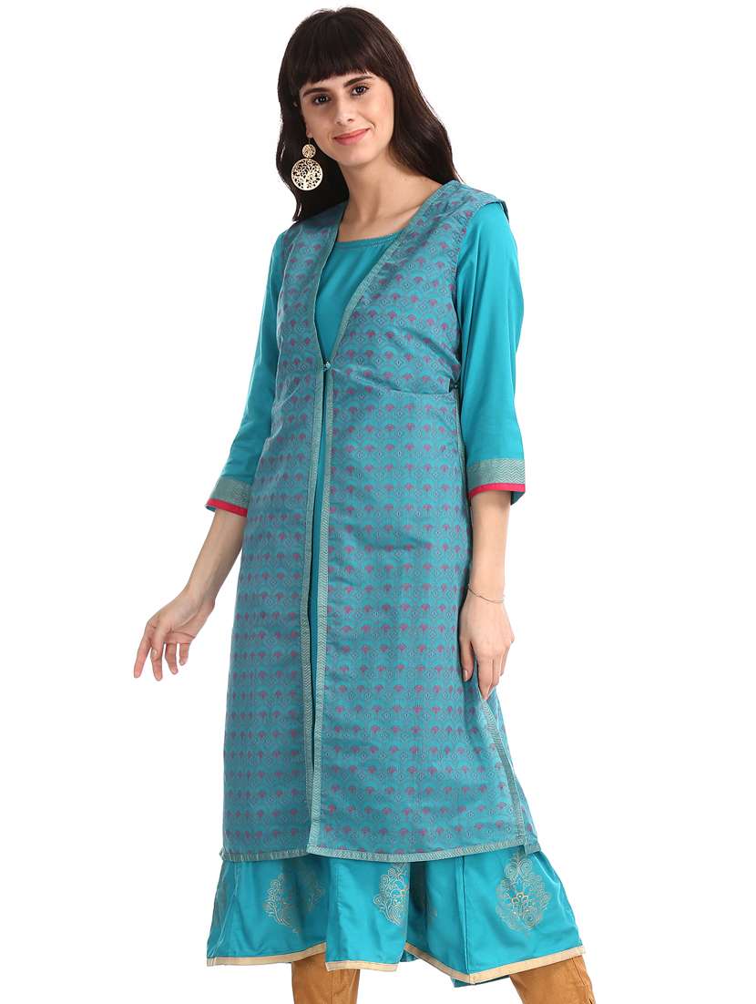 printed layered kurta
