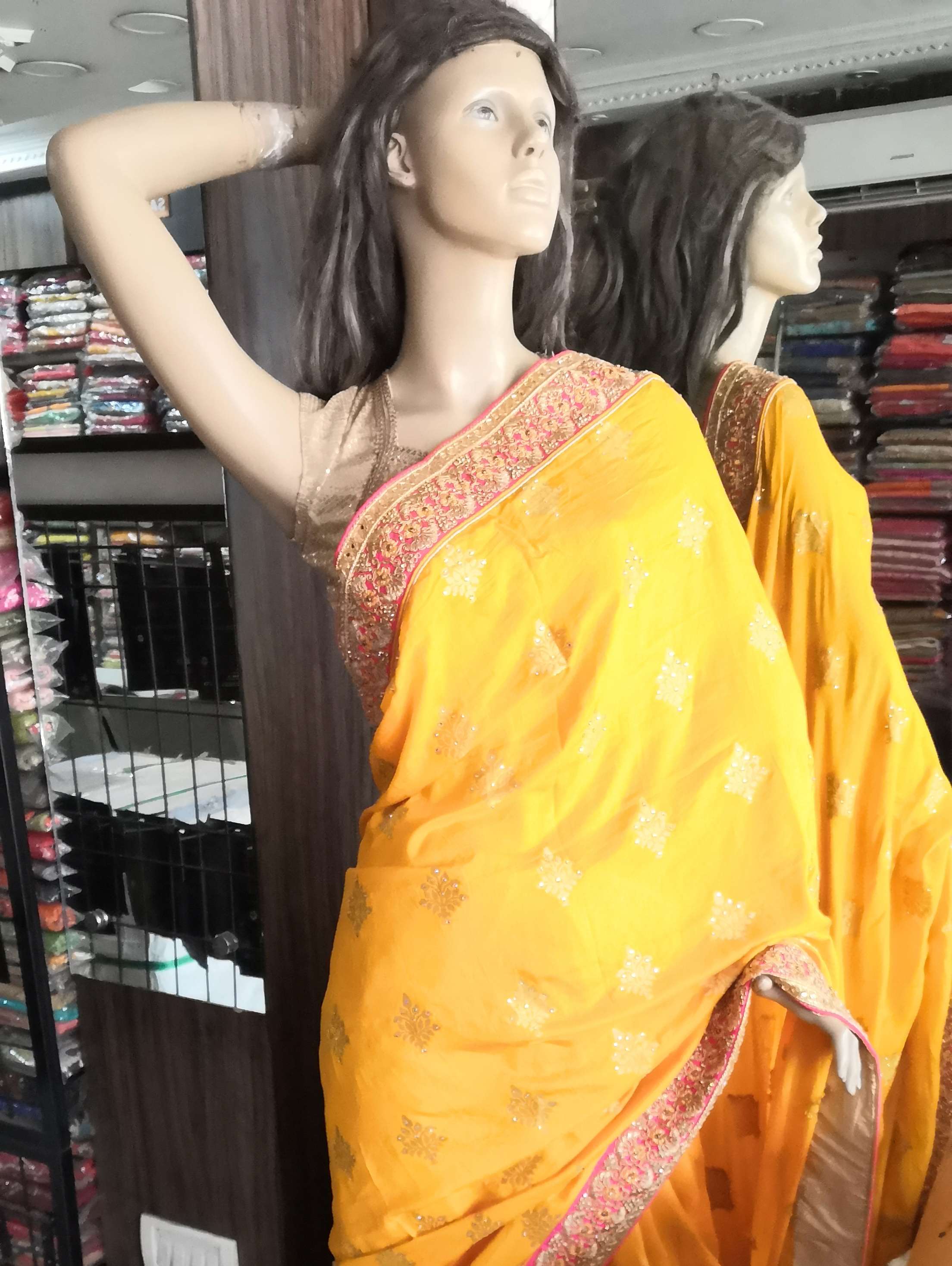 yellow silk saree - 17818859 -  Zoom Image - 0